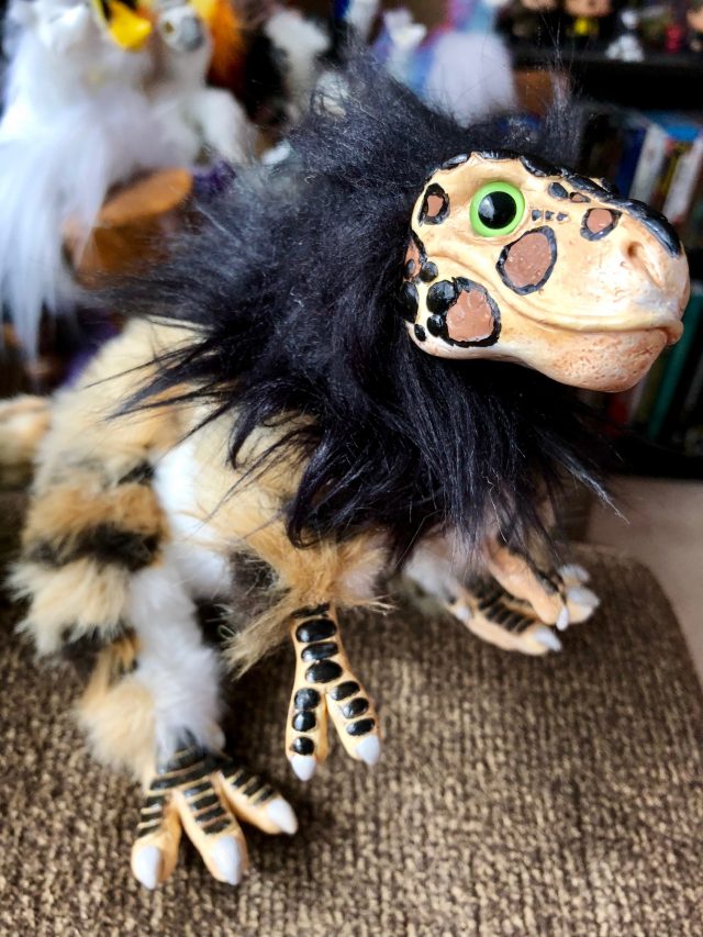 Creature Smith Baby T-Rex Art Doll with Leopard Spots