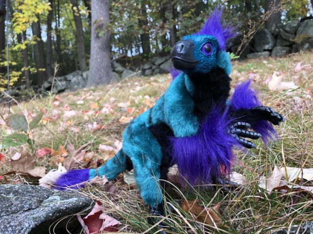 Creaturesmith Posable Raptor Purple Fur