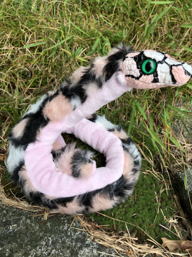 Pink Leopard Art Doll Snake Creature Posable