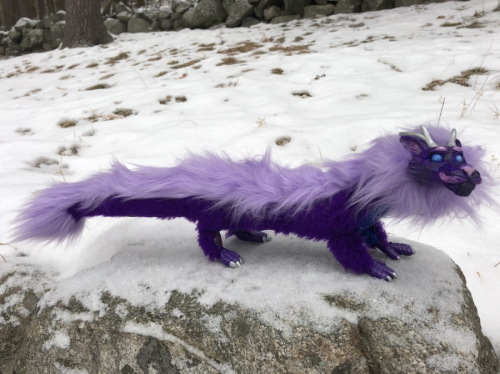 Poseable Artdoll Purple Space Dragon Fluffy
